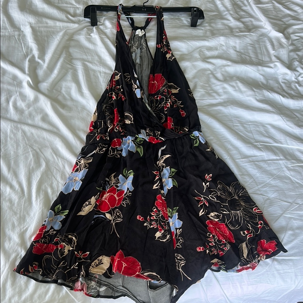 Lush Dark Floral Romper